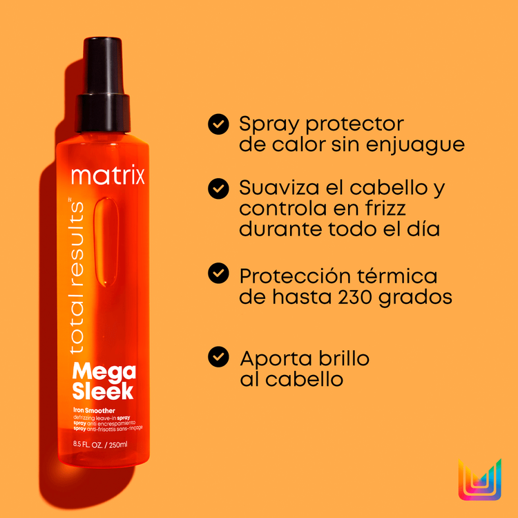Mega Sleek - Leave‑in, protege del calor y controla el frizz