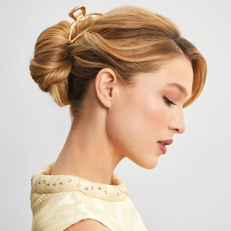 Gold Open Shape Claw Clip Pinza metálica agarre firme