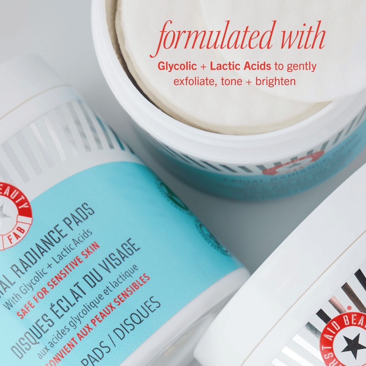 Facial Radiance Pads with Glycolic + Lactic Acids - Almohadillas exfoliantes, tamaño para viaje