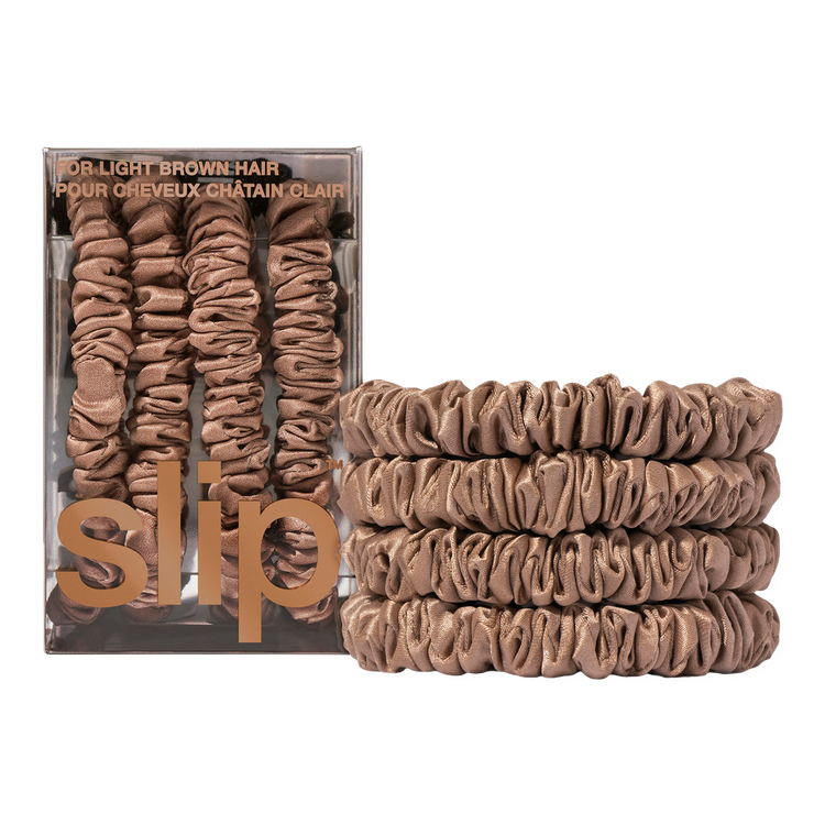 Pure Silk - Set 4 scrunchies, evita marcas en el cabello