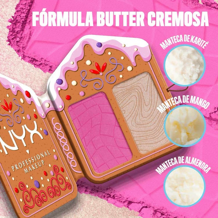 Gingerbaddie - Buttermelt Face Palette, paleta facial con blush e iluminador edición limitada