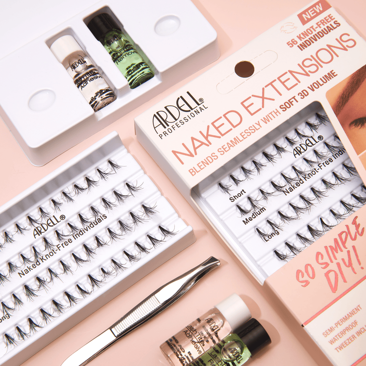 Naked Extensions Kit, Combo Individual Lashes Kit de extensiones de pestañas extensiones individuales ligeras y naturales.