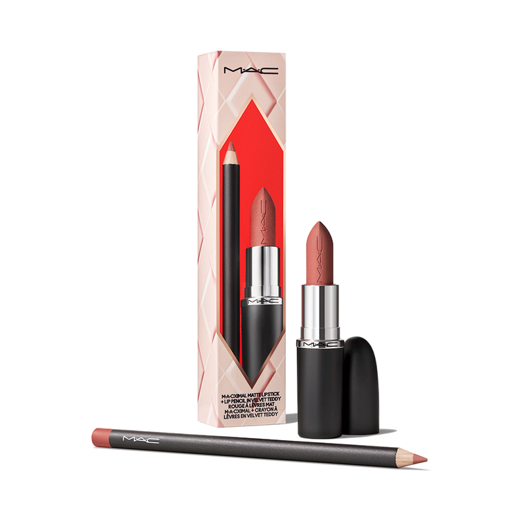 Topsy - Teddy Lip Kit, set de labios nude lápiz labial M·A·C ximal Silky Matte y lápiz labial en Velvet Teddy