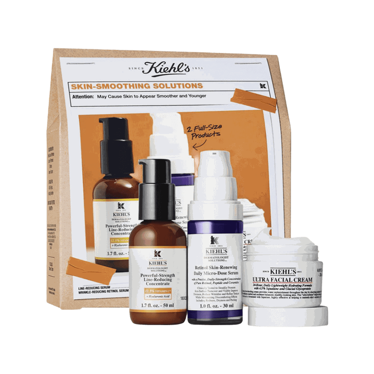 Skin Smoothing Solutions - Set de regalo, Powerful-Strength Line-Reducing Concentrate 50ml + Retinol Skin-Renewing Daily Micro-Dose Serum 30ml + Ultra Facial Cream 28ml