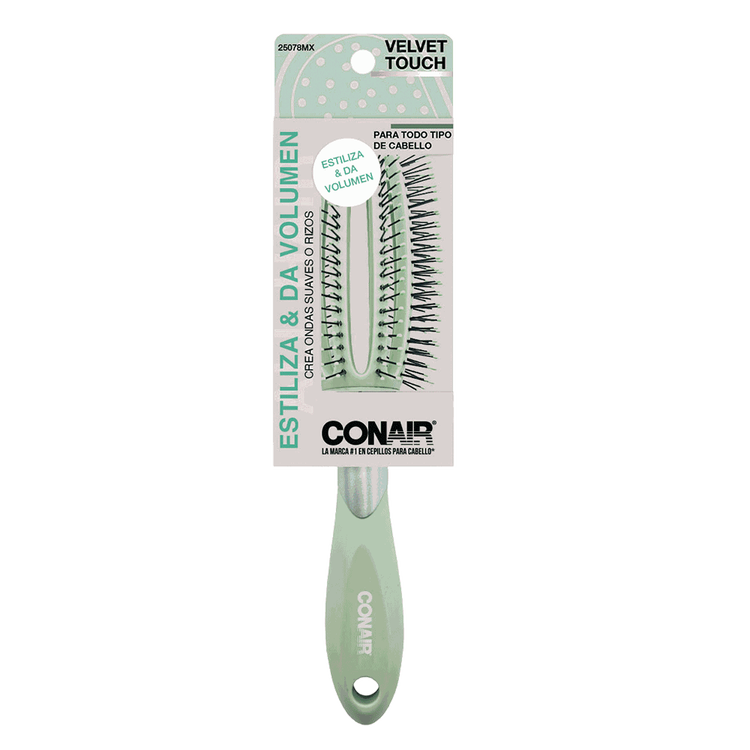 Velvet Touch - Cepillo redondo, color verde
