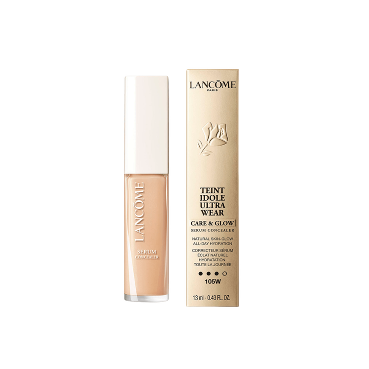 Teint Idôle Ultra Wear Care & Glow Serum - Corrector, con acabado de brillo potenciado