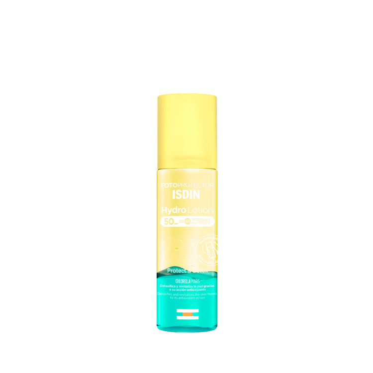 Isdin Hydrolotion - Protector solar corporal, protege y desintoxica la piel