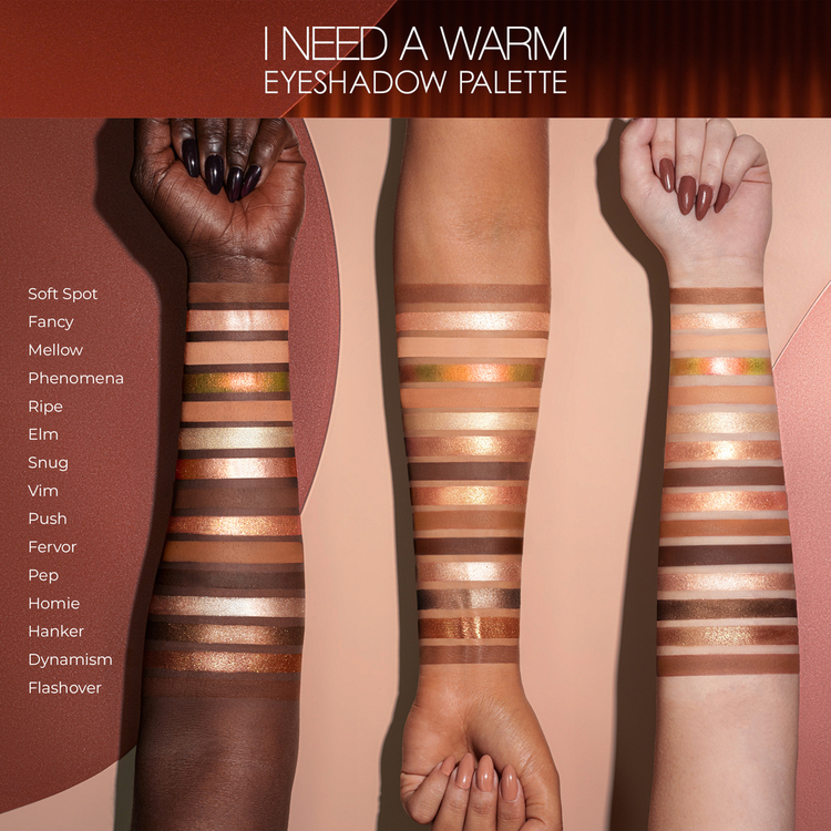 I Need a Warm Eyeshadow Palette Paleta de sombras 15 sombras nude cálidas.