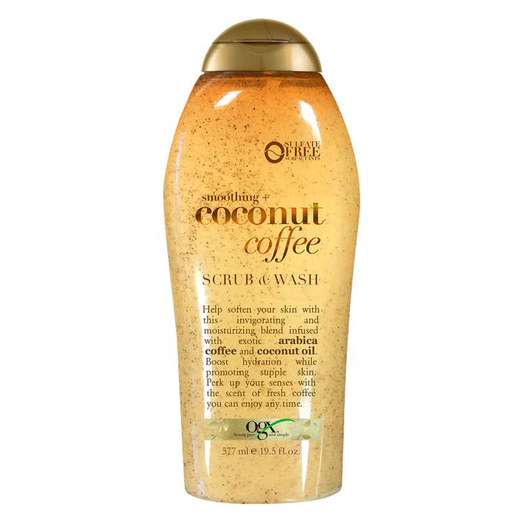 OGX Coconut Coffee Scrub & Wash - Body wash, exfoliante corporal de café y coco