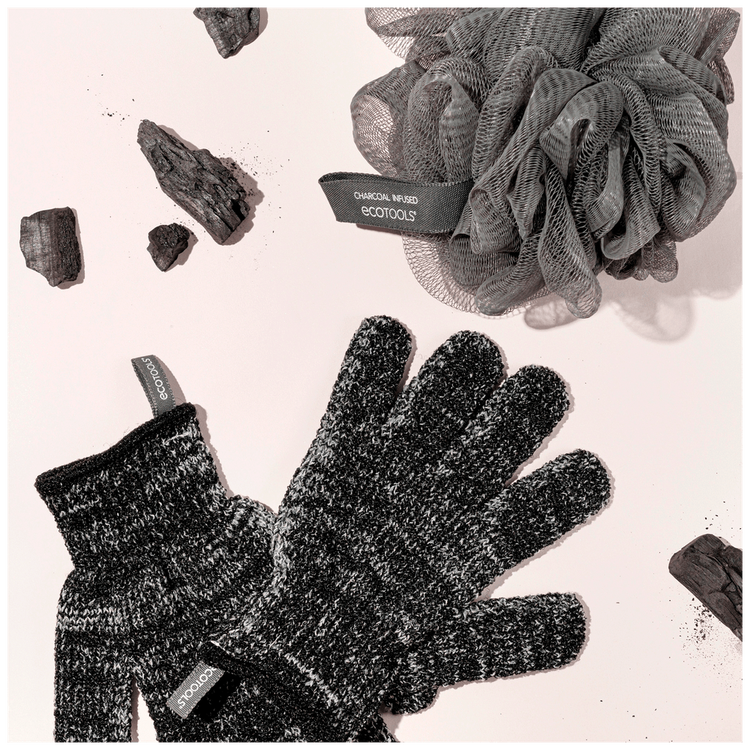 Eco Tools Charcoal Ecopouf - Esponja de carbón activado, para uso en ducha