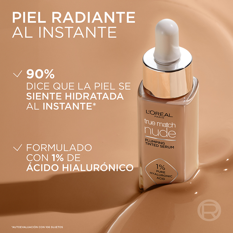 True Match Tinted Serum - Base de maquillaje líquida, tipo serum con ácido hialurónico