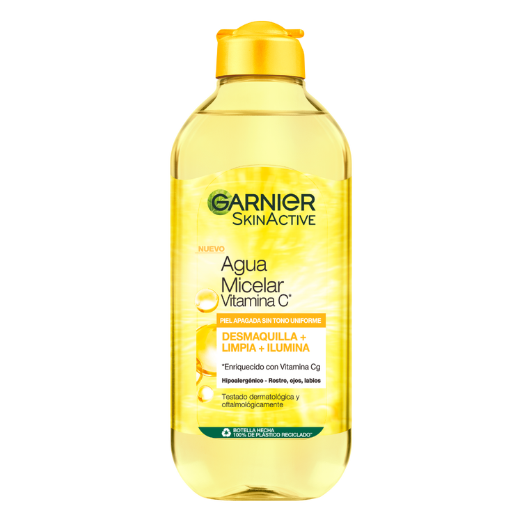 Garnier Skin Agua micelar remueve maquillaje visible