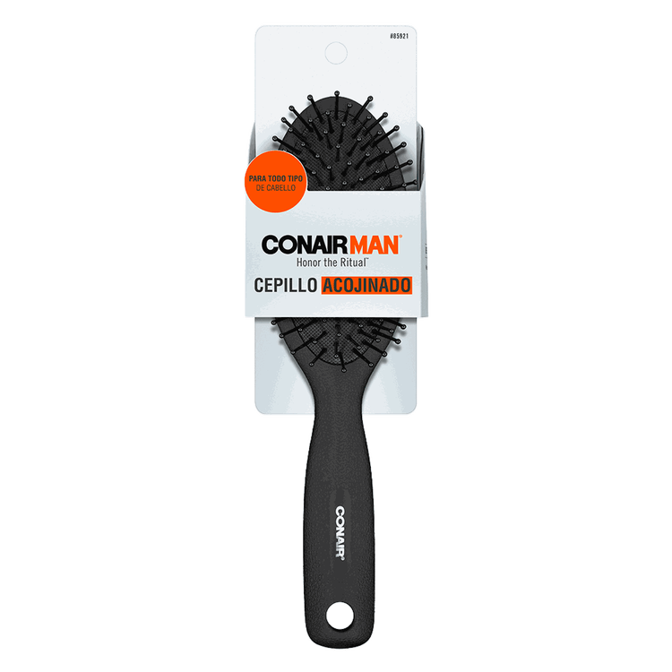 Man - Cepillo ovalado, color negro