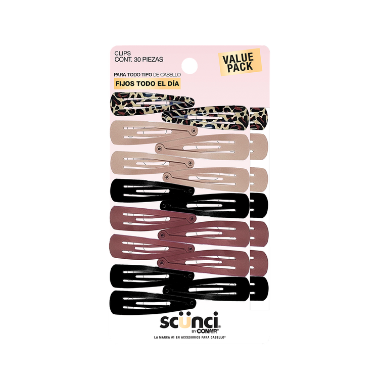 Scunci - Clips metálicas para cabello en diferentes colores