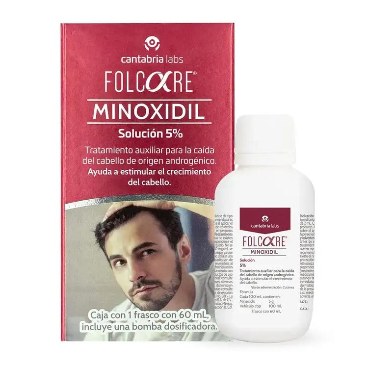 Minoxidil - Solución 5%, auxiliar para la caída del cabello