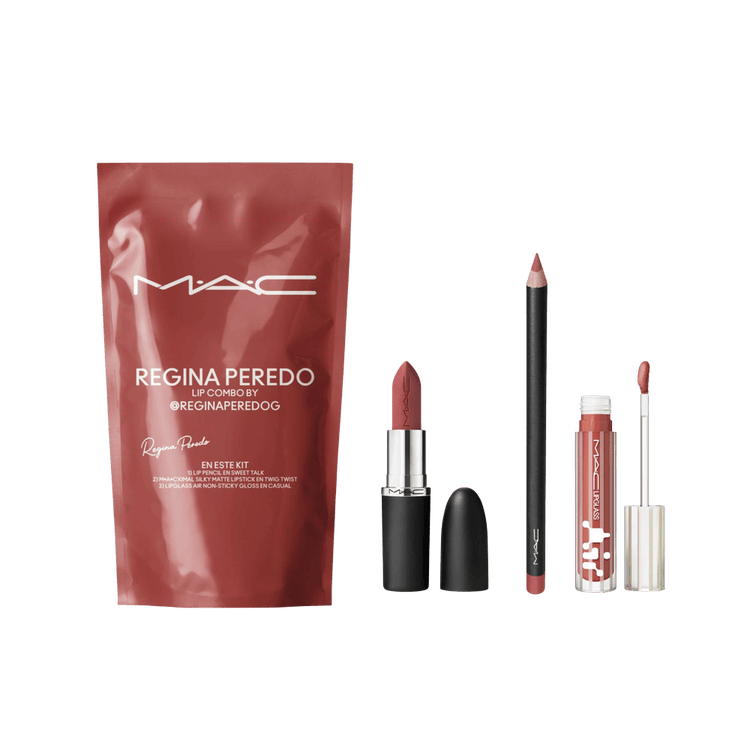 MAC Lip Combo - Natural Flush by Regina Peredo, 1 MACximal Silky Matte Lipstick + 1 Lip Liner + 1 Lipglass Air Non Sticky Gloss