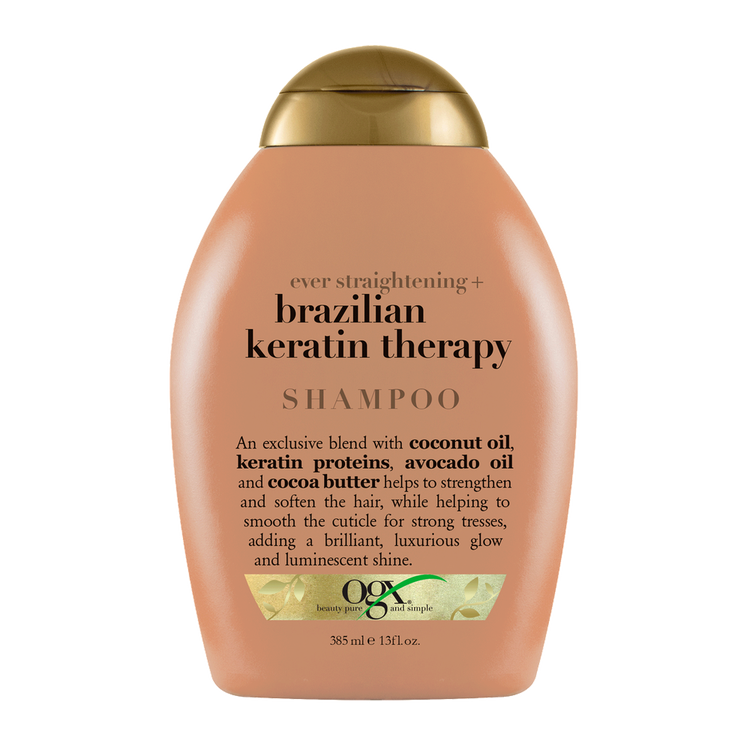 OGX Ever Straight Brazilian Keratin Therapy - Shampoo, hidratación extra brillante