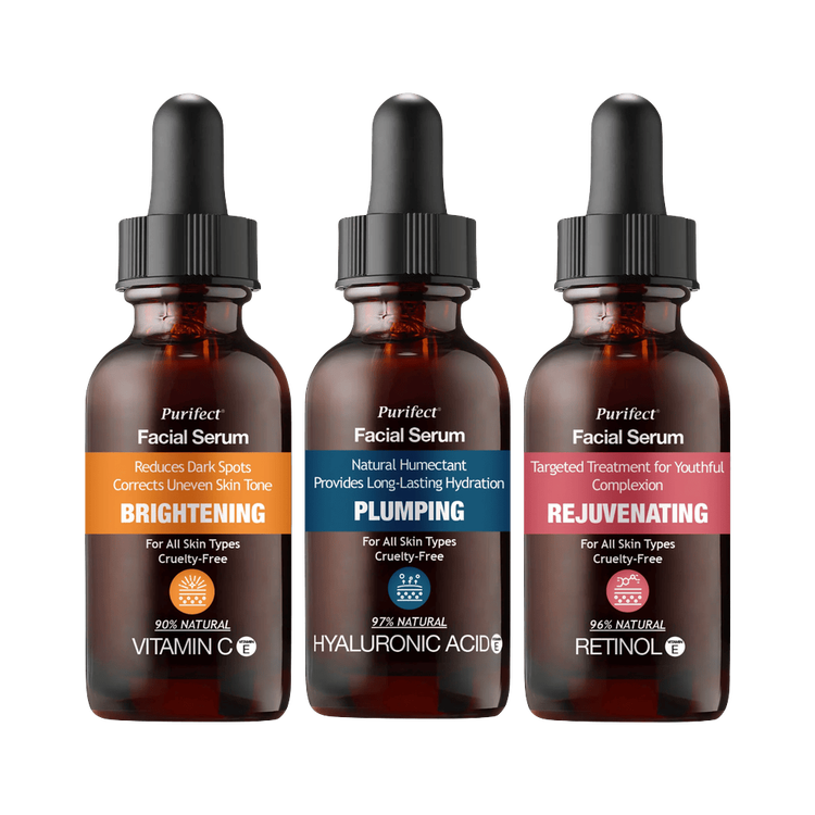 Trio Box - Vitamin C + Acido Hialuronico + Retinol Pack de 3 serums hidrata, ilumina y reduce arrugas y líneas finas