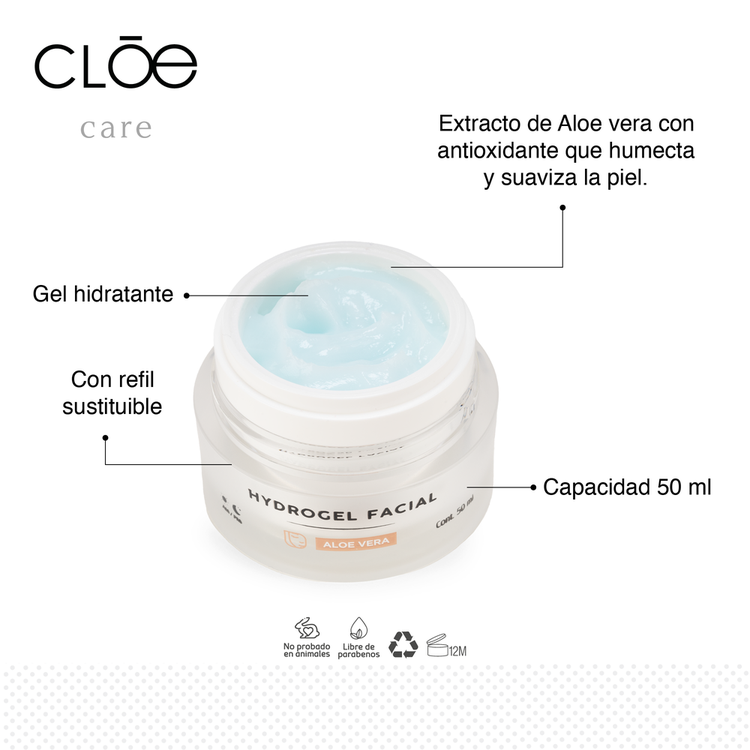 Hydrogel - Gel hidratante facial, para todo tipo de piel