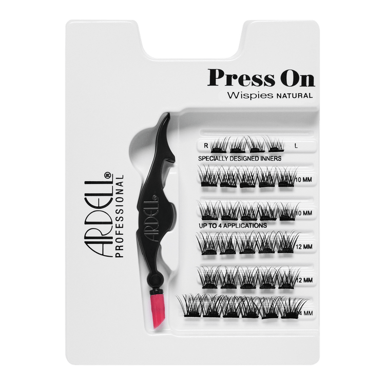 Press On Kit Wispies Natural Pestañas postizas pre-pegadas racimos pre-pegados para sets personalizados.