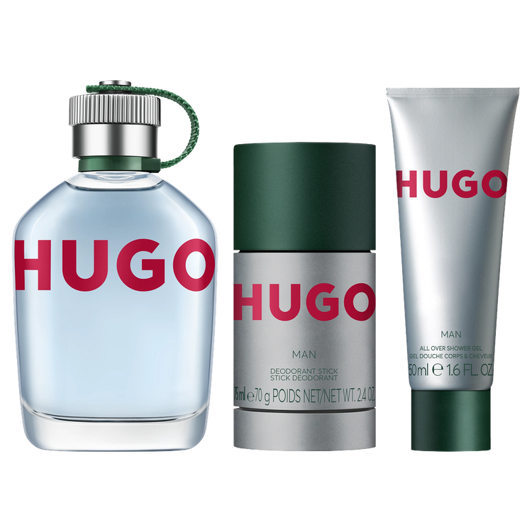 Hugo MAN - Set de regalo, Eau de Toilette 125 ml + Gel de Baño 50 ml + Desodorante 75 ml