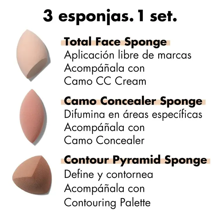 e.l.f. Total Sponge Set Juego de esponjas de maquillaje multiusos