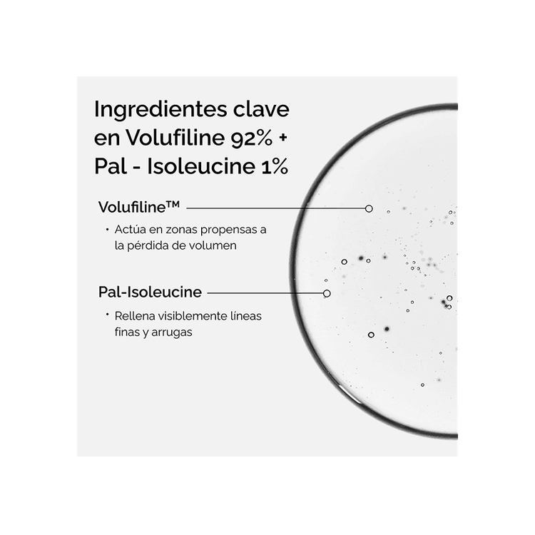 Volufiline* 92% + Pal-Isoleucine 1% - Suero facial, rellenador focalizado que mejora la densidad de la piel