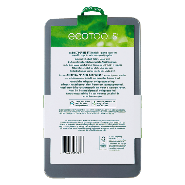 Daily Defined Eye - Set de brochas para ojos, para sombras, delineador y purpurina