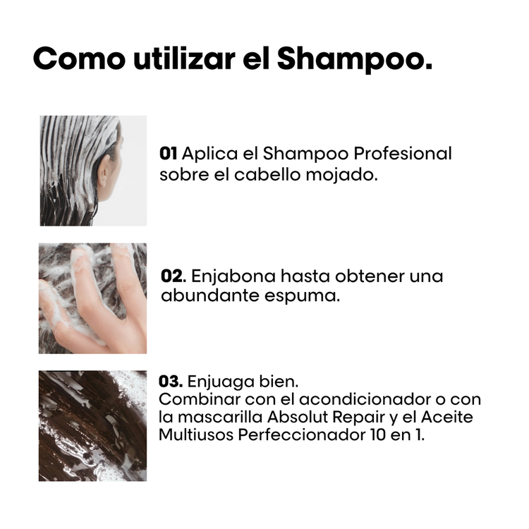 Absolut Repair Gold - Shampoo, reduce el daño en el cabello