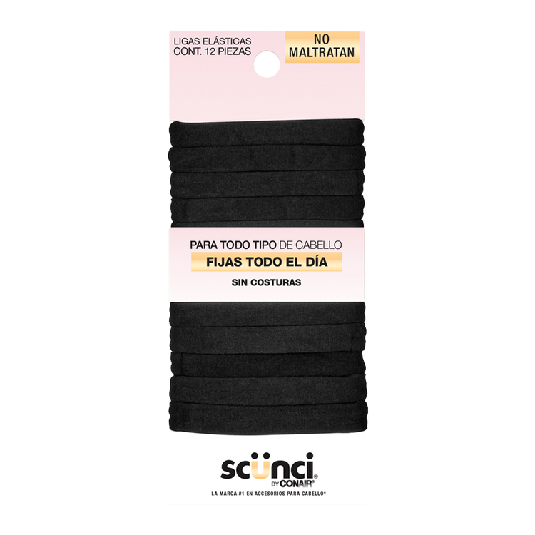 Scunci - Ligas negras cabello grueso