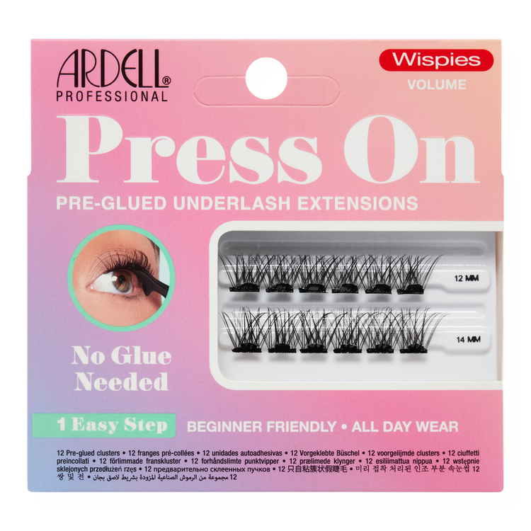 Press On 12 Count Wispies Volume Pestañas postizas pre-pegadas pestañas pre-pegadas con volumen plumoso.