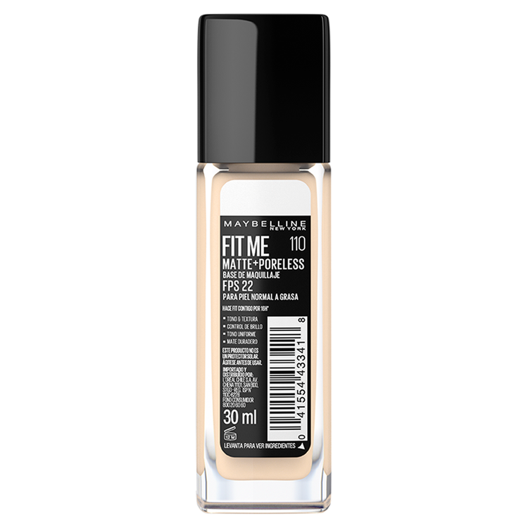 Fit Me Mate & Poreless - Base de maquillaje líquida, control de brillo