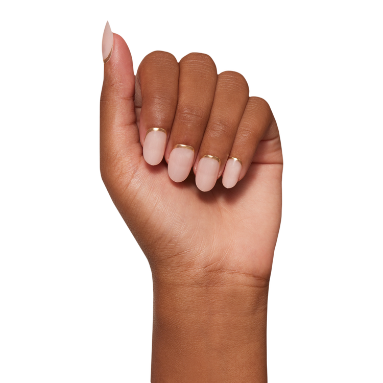 Goal Digger Press-On Nails Uñas postizas láminas doradas minimalistas y elegantes.