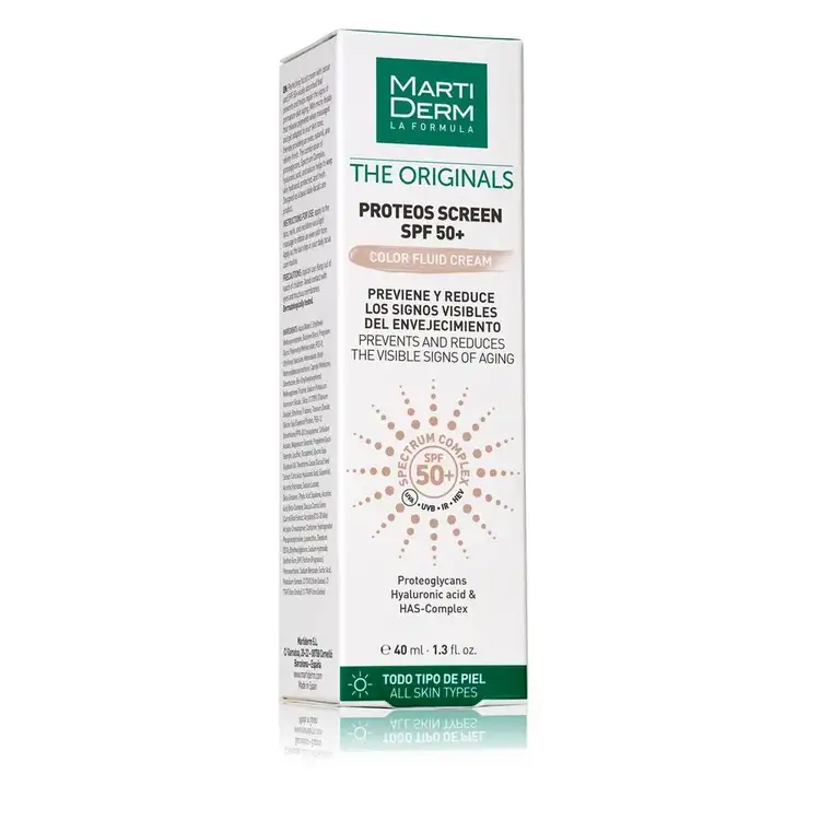 Proteos Screen SPF 50+ Con Color Protector solar previene envejecimiento y se adapta a tono