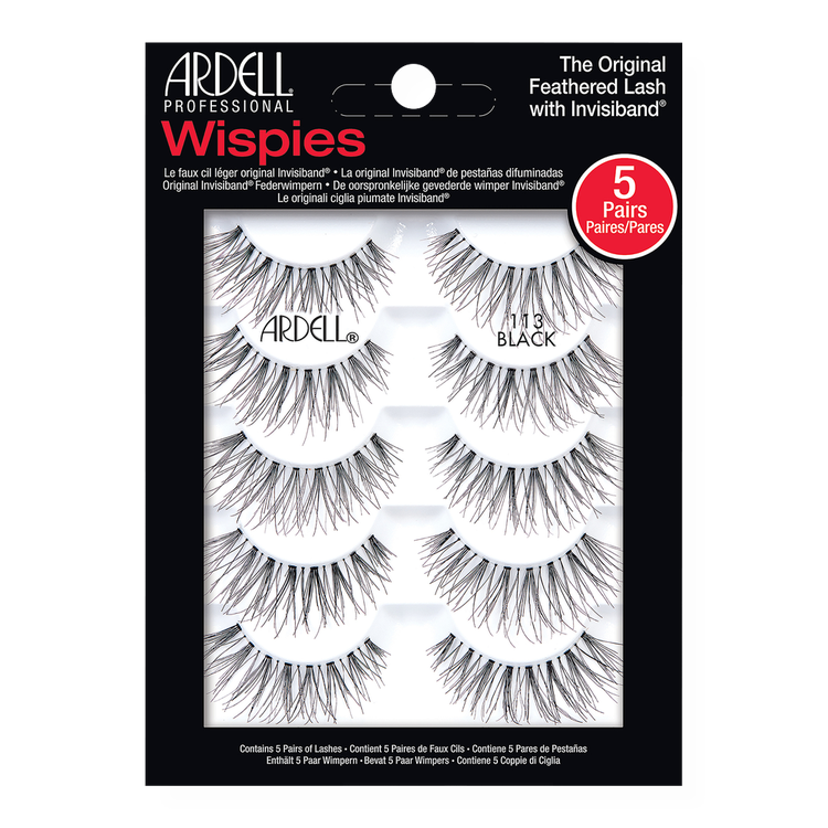 Wispies False Eyelash #113 Multipack Pestañas postizas esquinas seguras y banda invisible.