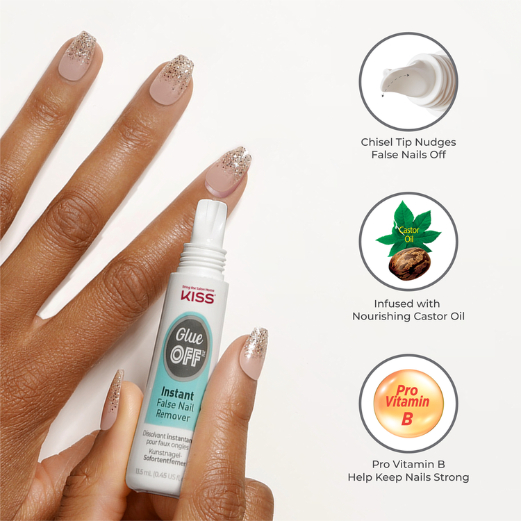 Glue Off Sellador con aceite de ricino nutritivo y pro Vitamina B