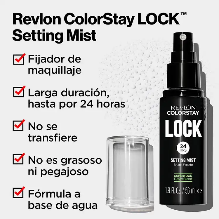 ColorStay Lock - Fijador de maquillaje, sin sensación pegajosa ni grasosa