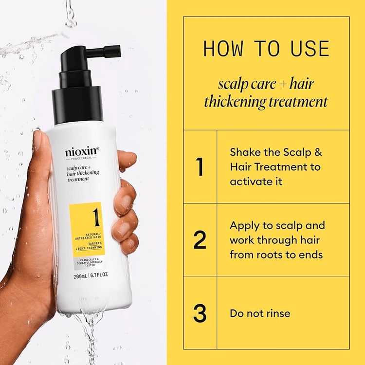 Sistema 1 - Tratamiento capilar, para cabello natural con adelgazamiento capilar