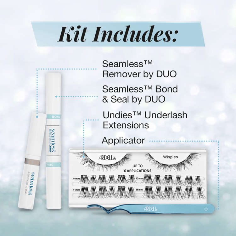 Seamless Underlash Extension Kit - Wispies Extensiones para pestañas inferiores alarga y da volumen sin que se note.