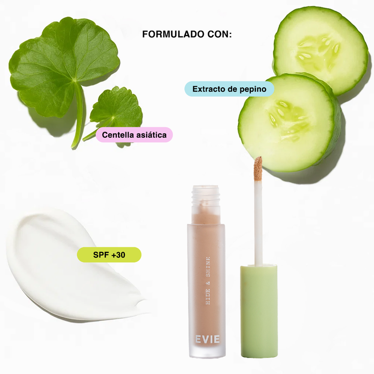 Hide & Shine - Protector solar, protección SPF 30+