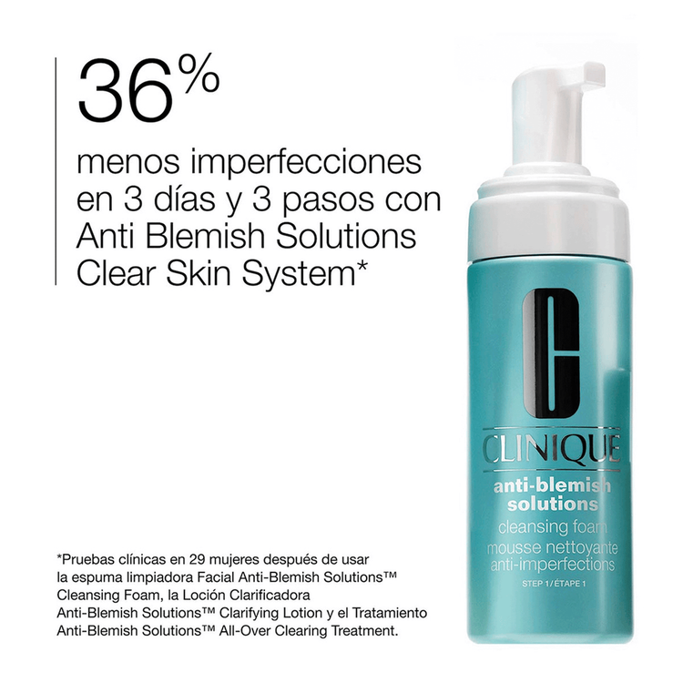 Mini Anti-Blemish Solutions Cleansing Foam Jabón antiacné remueve suciedad y alivia enrojecimiento e inflamación