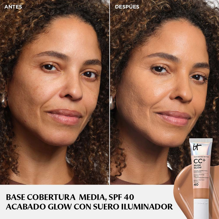 Your Skin But Better - CC+ Nude Glow, con SPF 40, efecto de luminosidad inmediata