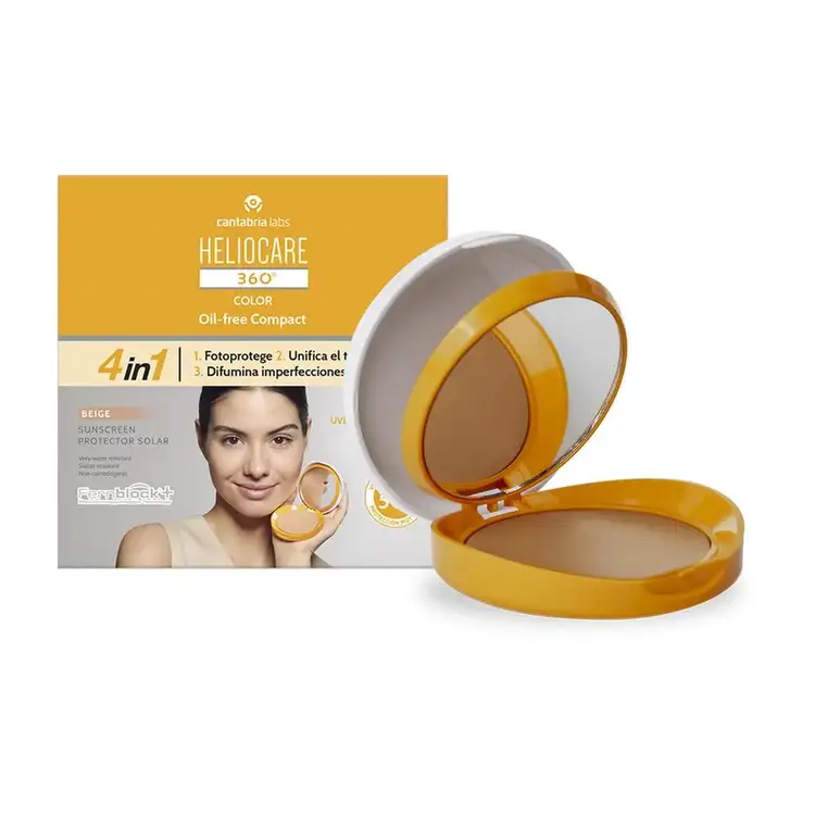Color Oil-Free Compact SPF 50+ Fotomaquillaje facial unifica el tono de la piel