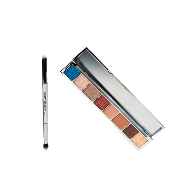 La Mil Sombras - Paleta de sombras, con brocha doble 2 en 1