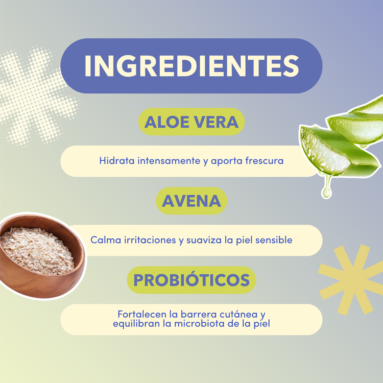 Smooth Probiotic Body Wash 500 ML - Jabón de ducha corporal, con aloe y avena