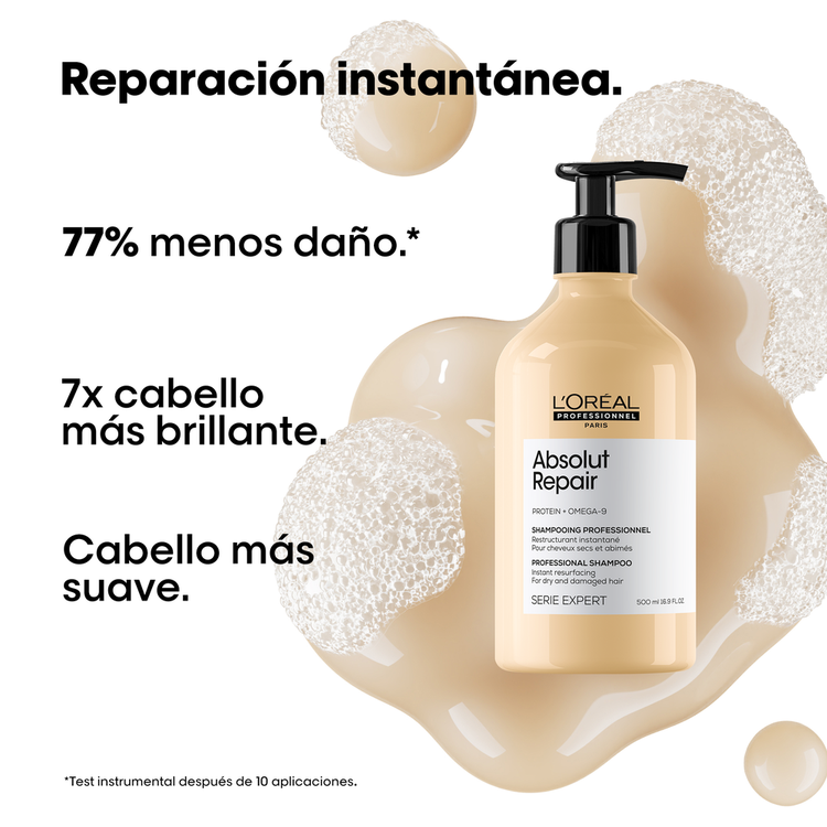 Absolut Repair Gold - Shampoo, reduce el daño en el cabello