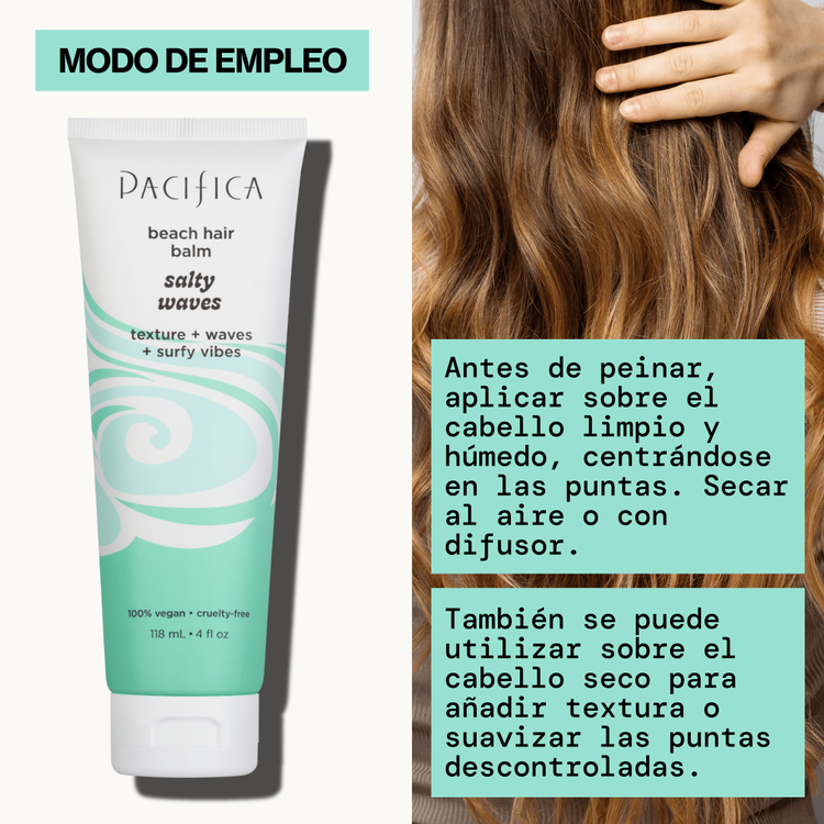Beach Hair Balm Salty Waves - Tratamiento sin enjuague, hidrata y nutre el cabello