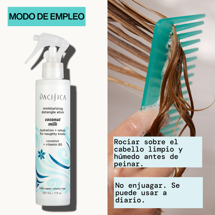 Coconut Milk Detangler Elixir - Spray desenredante, acondiciona el cabello