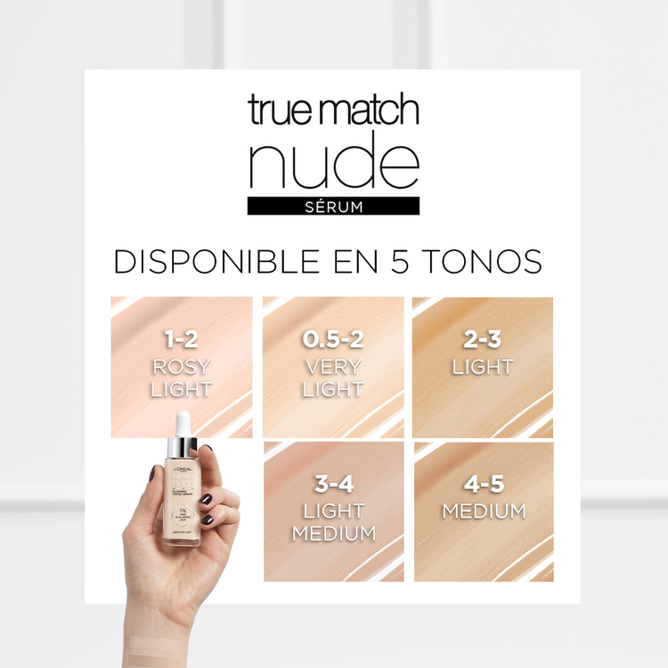 True Match Tinted Serum - Base de maquillaje líquida, tipo serum con ácido hialurónico