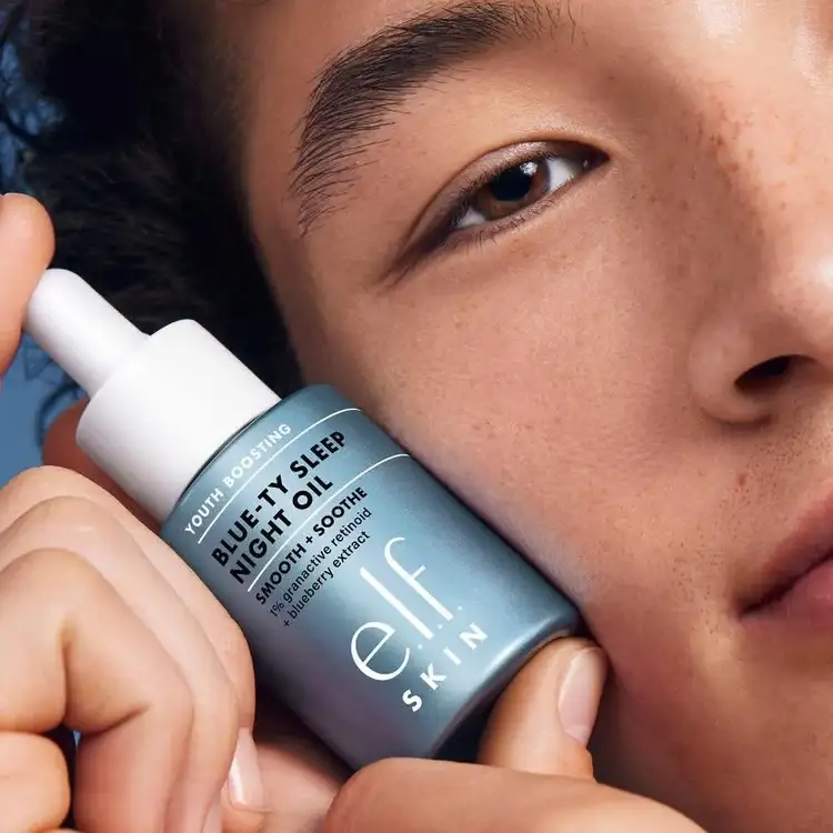 e.l.f. SKIN Youth Boosting Blue Aceite facial nocturno con retinoide suave para una piel suave y nutrida